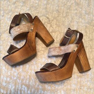 BED|STU Brown Tan Platform Shoes